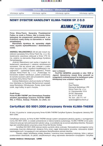 Nowy dyrektor handlowy w firmie KLIMA-THERM. - Technika ...