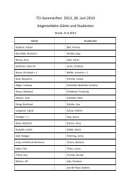 Liste der angemeldeten GÃ¤ste und Studenten, Stand 21.6.2013