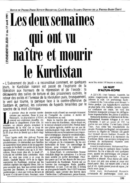 Exode (des Kurdes d'Irak) - Institut kurde de Paris