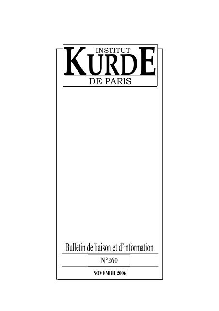 Bulletin de liaison et d'information - Institut kurde de Paris