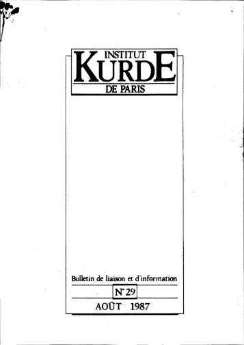 AOÃT' 1987 - Institut kurde de Paris