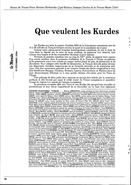 Bulletin de liaison et d'information - Institut kurde de Paris