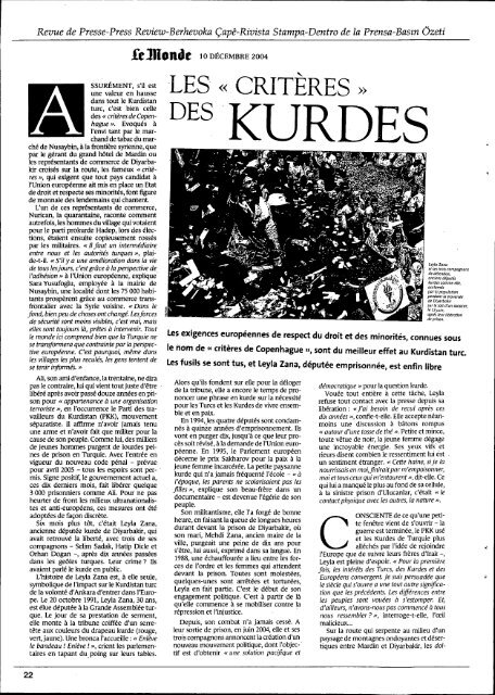 Bulletin de liaison et d'information - Institut kurde de Paris