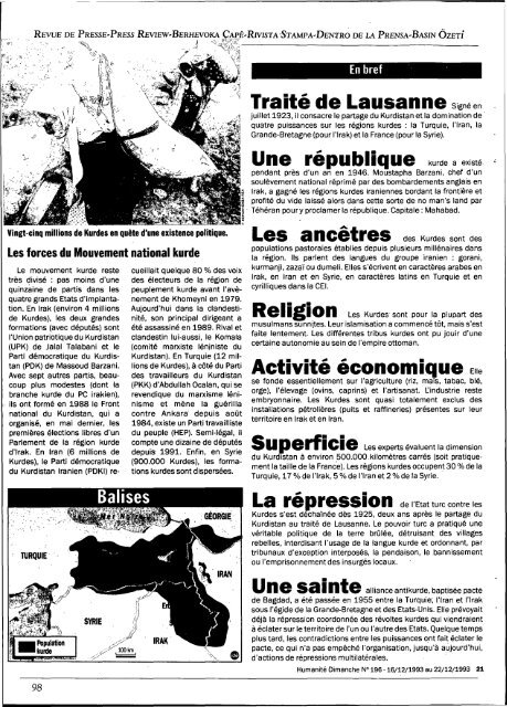 Bulletin de liaison et d'information - Institut kurde de Paris