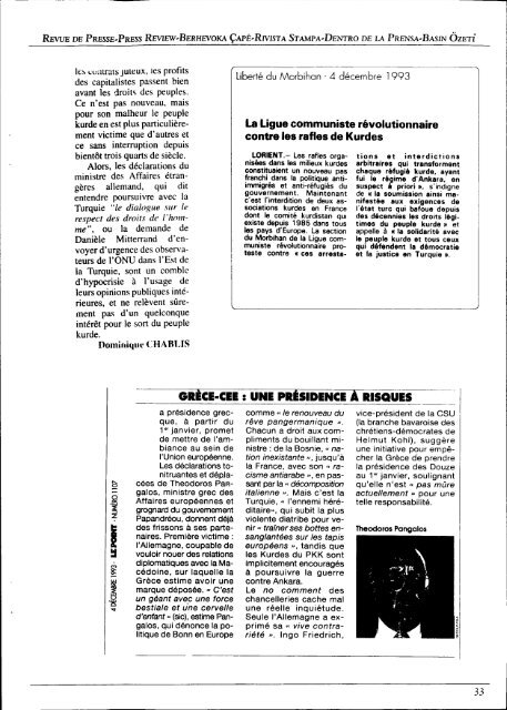 Bulletin de liaison et d'information - Institut kurde de Paris