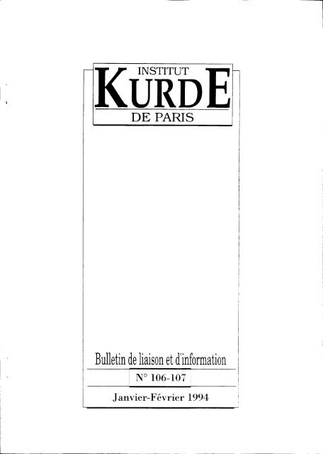 Bulletin de liaison et d'information - Institut kurde de Paris