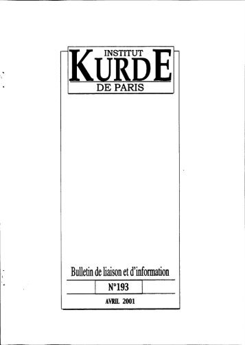 Bulletin de liaison et d'information - Institut kurde de Paris