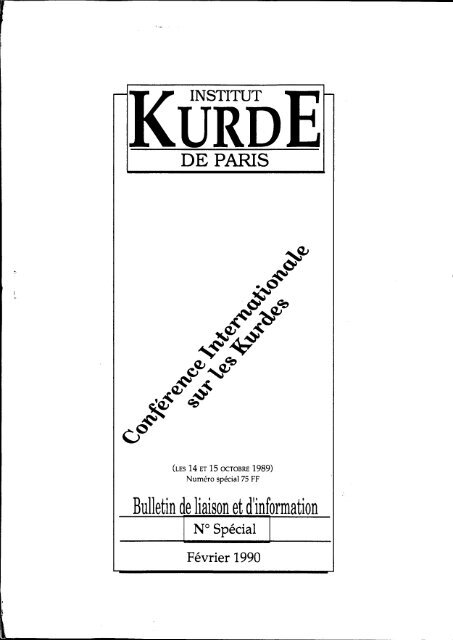 ConfÃ©rence Internationale sur les Kurdes, Paris, 14-15 octobre 1989