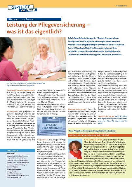 Leistung der Pflegeversicherung - Evangelische Sozialstation Freiburg