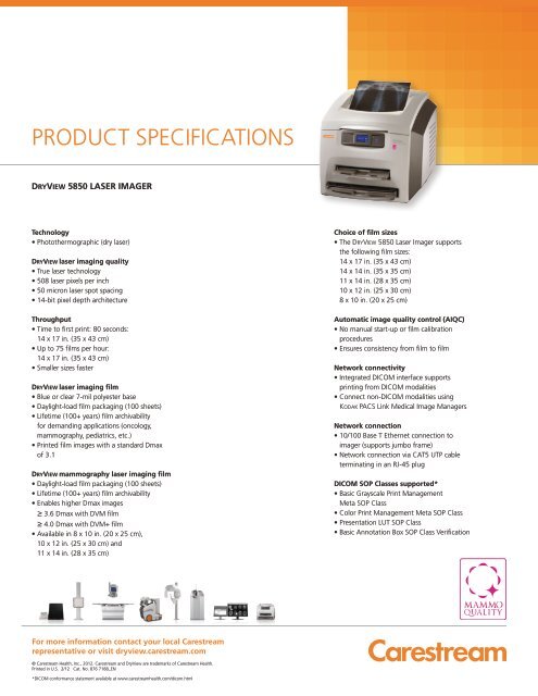 5850 Laser Imager.pdf - Sempco X-Ray