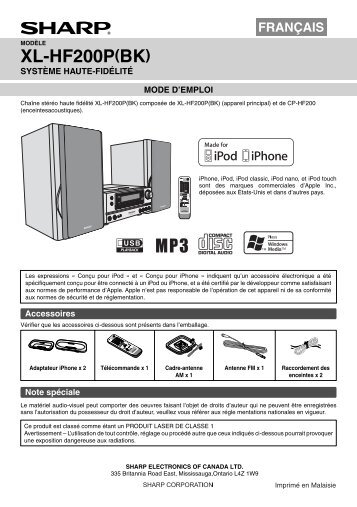 XL-HF200P(BK) - Sharp