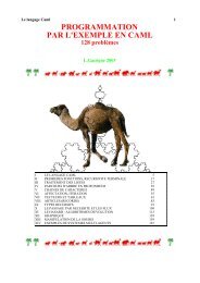 PROGRAMMATION PAR L'EXEMPLE EN CAML