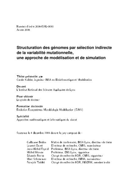 Structuration des génomes par sélection indirecte de la variabilité ...