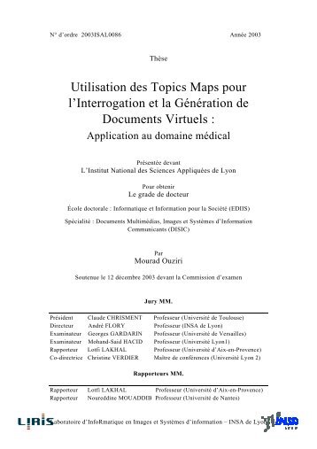 Utilisation des Topics Maps pour l'Interrogation et la Génération de ...