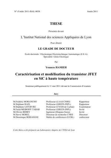 Caractérisation et modélisation du transistor JFET en SiC à haut ...