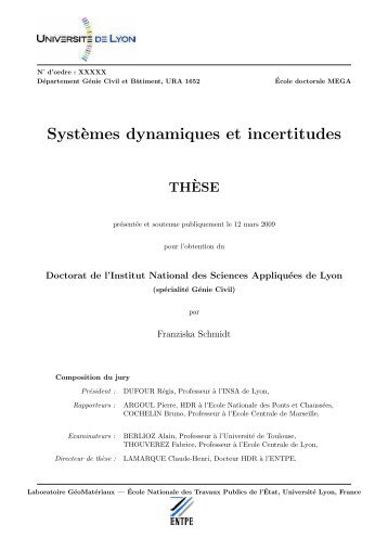 Systèmes dynamiques et incertitudes - Thèses de l'INSA de Lyon