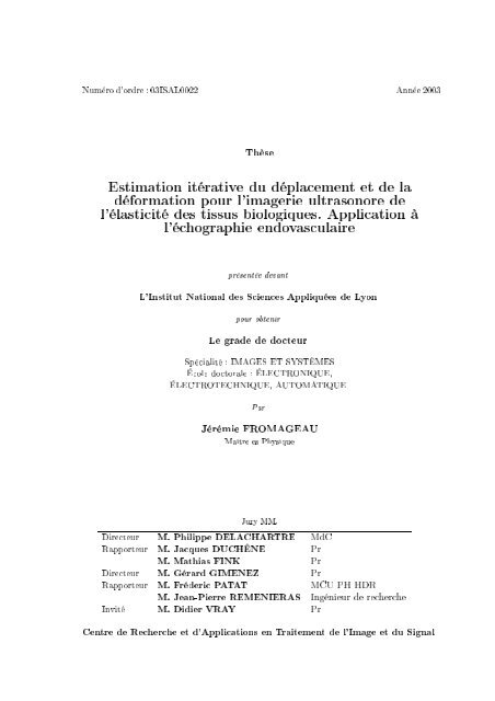 Estimation itérative du déplacement et de la déformation pour l ...