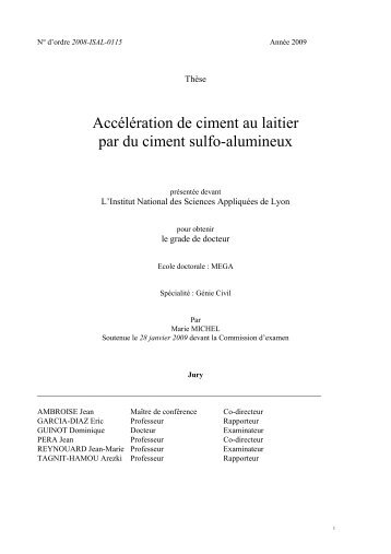 Accélération de ciment au laitier par du ciment sulfo-alumineux