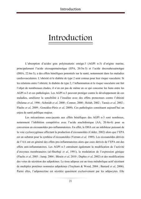 Métabolisme et fonctions des acides gras oméga-3 à longue chaîne ...