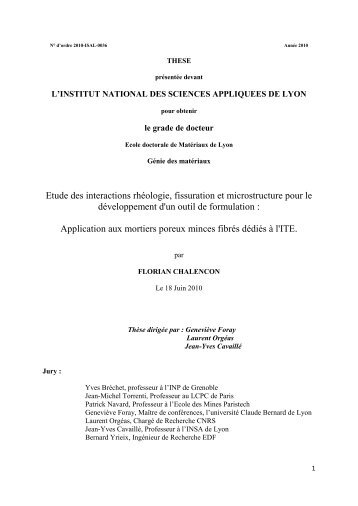 Etude des interactions Etude des interactions rhéologie, fissuration ...