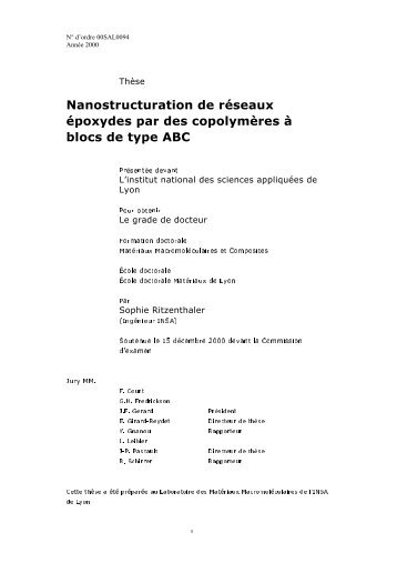 Nanostructuration de réseaux époxydes par des copolymères à ...