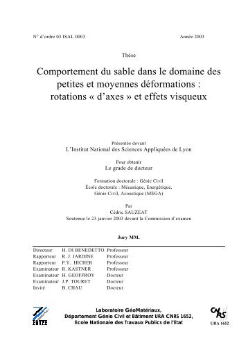 "rotation d'axes" et effets visqueux - Thèses de l'INSA de Lyon