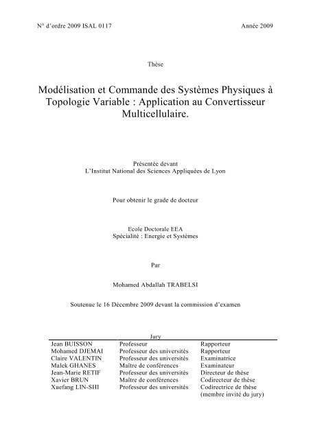 Modélisation et Commande des Systèmes Physiques - ResearchGate