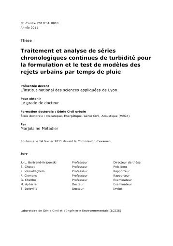 Traitement et analyse de séries chronologiques continues de ...