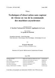 Techniques d'observation sans capteur de vitesse en vue de la ...