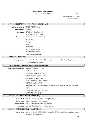 sicherheitsdatenblatt - KENTZLER-KASCHNER DENTAL GmbH