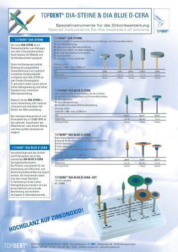 dia-steine & dia blue o-cera - KENTZLER-KASCHNER DENTAL ...