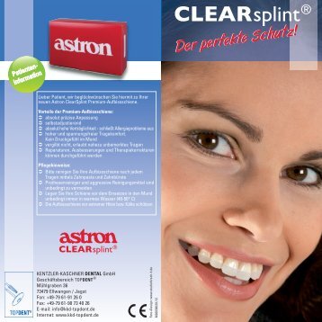 astron CLEARsplintÂ® - KENTZLER-KASCHNER DENTAL GmbH