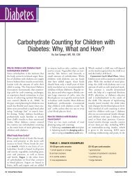 Carbohydrate Counting for Children with Diabetes - School Nurse ...