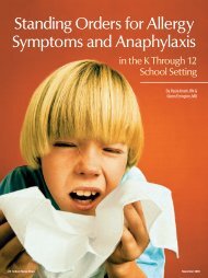 Standing Orders for Allergy Symptoms and Anaphylaxis