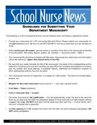 SNN Department Guidelines for Authors.qxp - School Nurse News