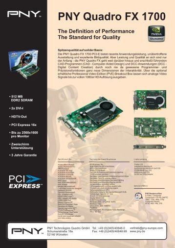 PNY Quadro FX 1700 - Computer-Tempel