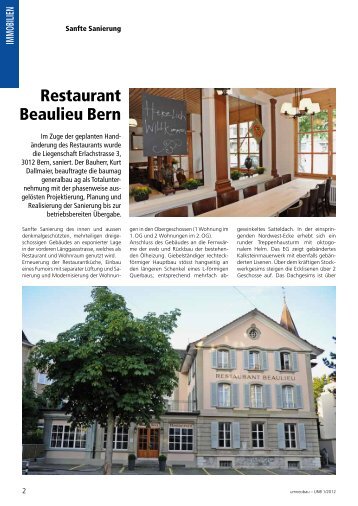 UmNeuBau Nr. 1 2012 Restaurant Beaulieu Bern - Scherer Licht AG
