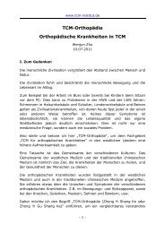 TCM-OrthopÃ¤die OrthopÃ¤dische Krankheiten in ... - TCM-Institut KÃ¶ln