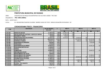 Cronograma fÃ­sico financeiro - TCM-CE