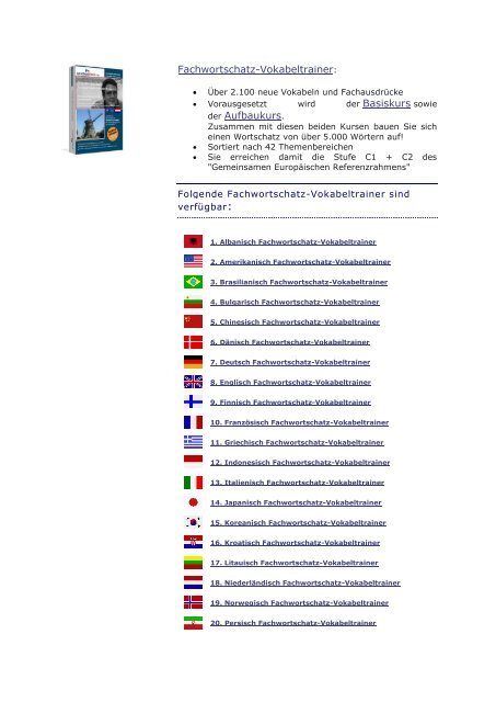 Multimediale Sprachkurse Vokabeltrainer und Digitale Wörterbücher
