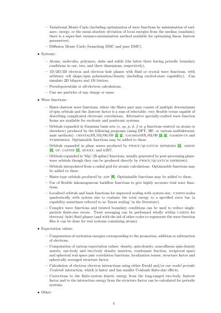 CASINO manual - Theory of Condensed Matter