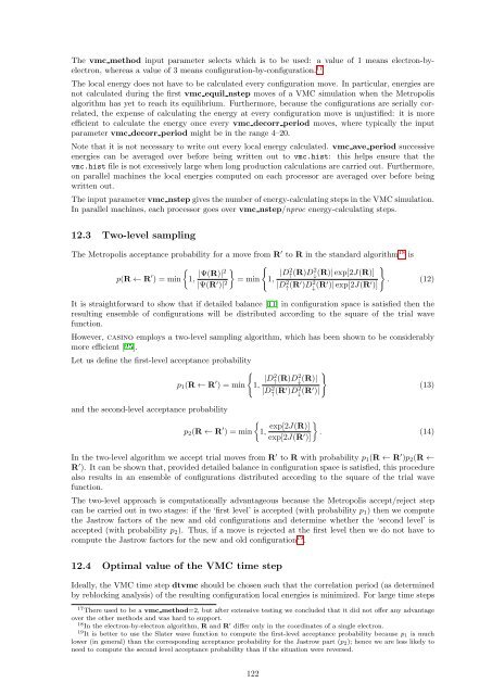 CASINO manual - Theory of Condensed Matter
