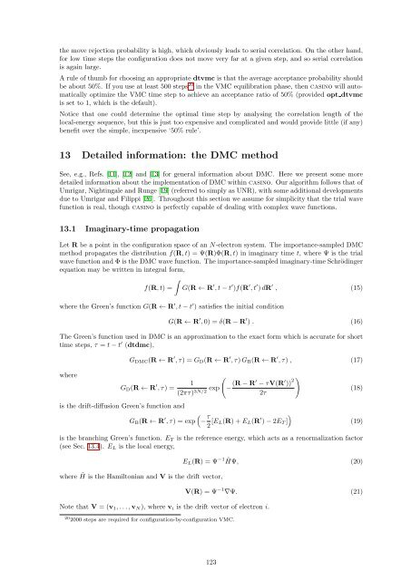 CASINO manual - Theory of Condensed Matter