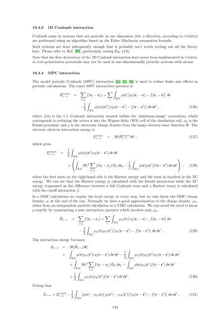 CASINO manual - Theory of Condensed Matter