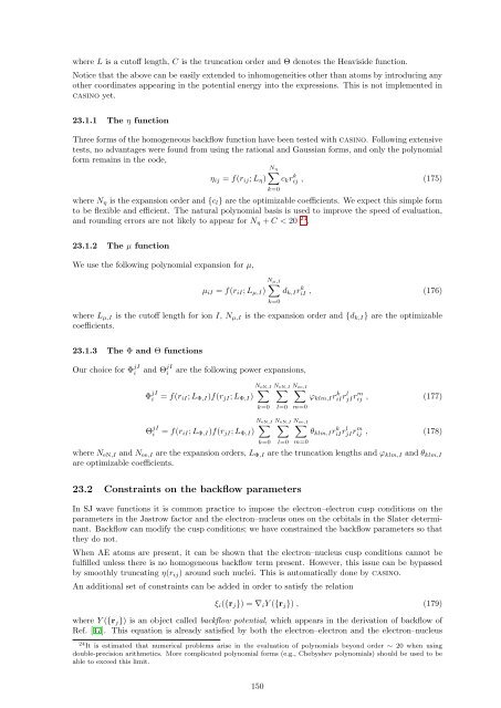 CASINO manual - Theory of Condensed Matter