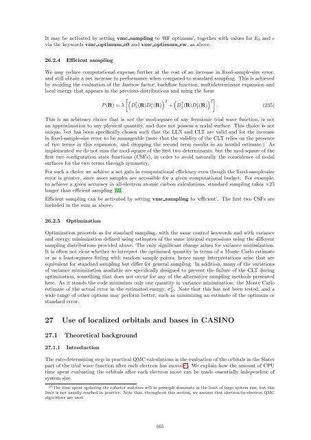 CASINO manual - Theory of Condensed Matter
