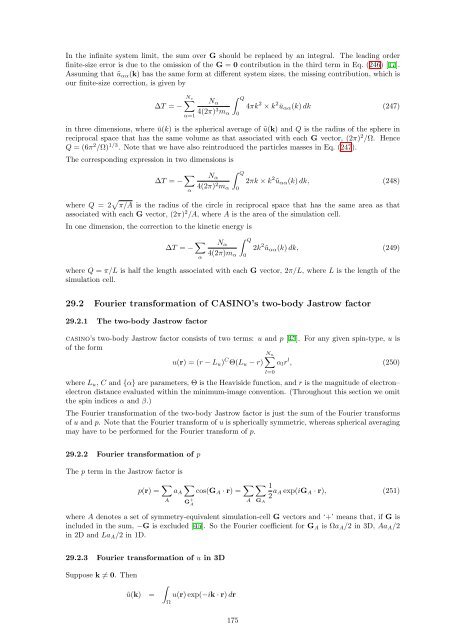 CASINO manual - Theory of Condensed Matter