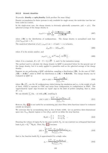CASINO manual - Theory of Condensed Matter