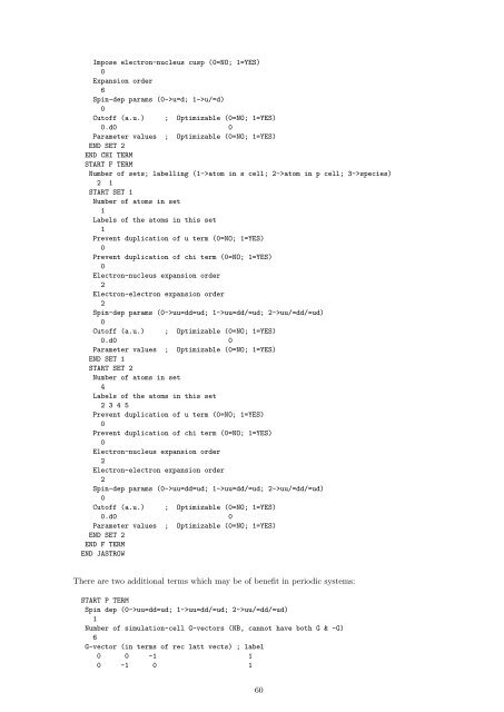 CASINO manual - Theory of Condensed Matter