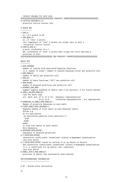 CASINO manual - Theory of Condensed Matter